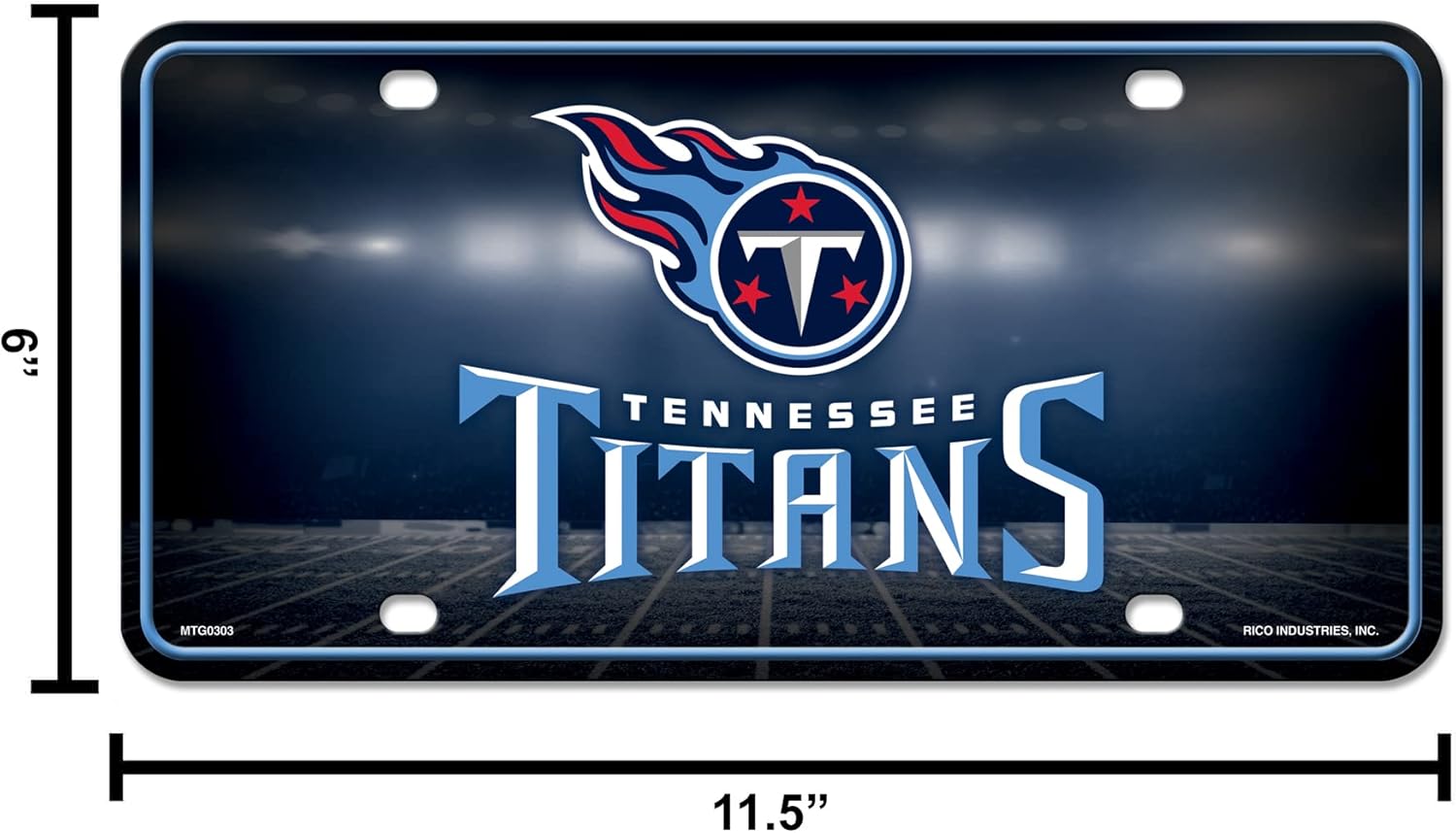 Rico Industries NFL Football Modern Retro Metal Auto Tag 6" x 12" - Great for Truck/Car/SUV