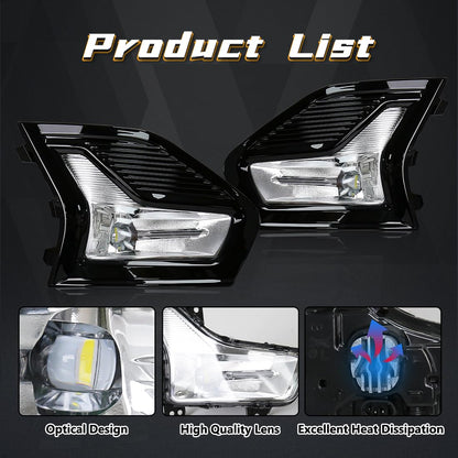 LED Fog Lights for Ford Fusion 2019-2020 with Bezel