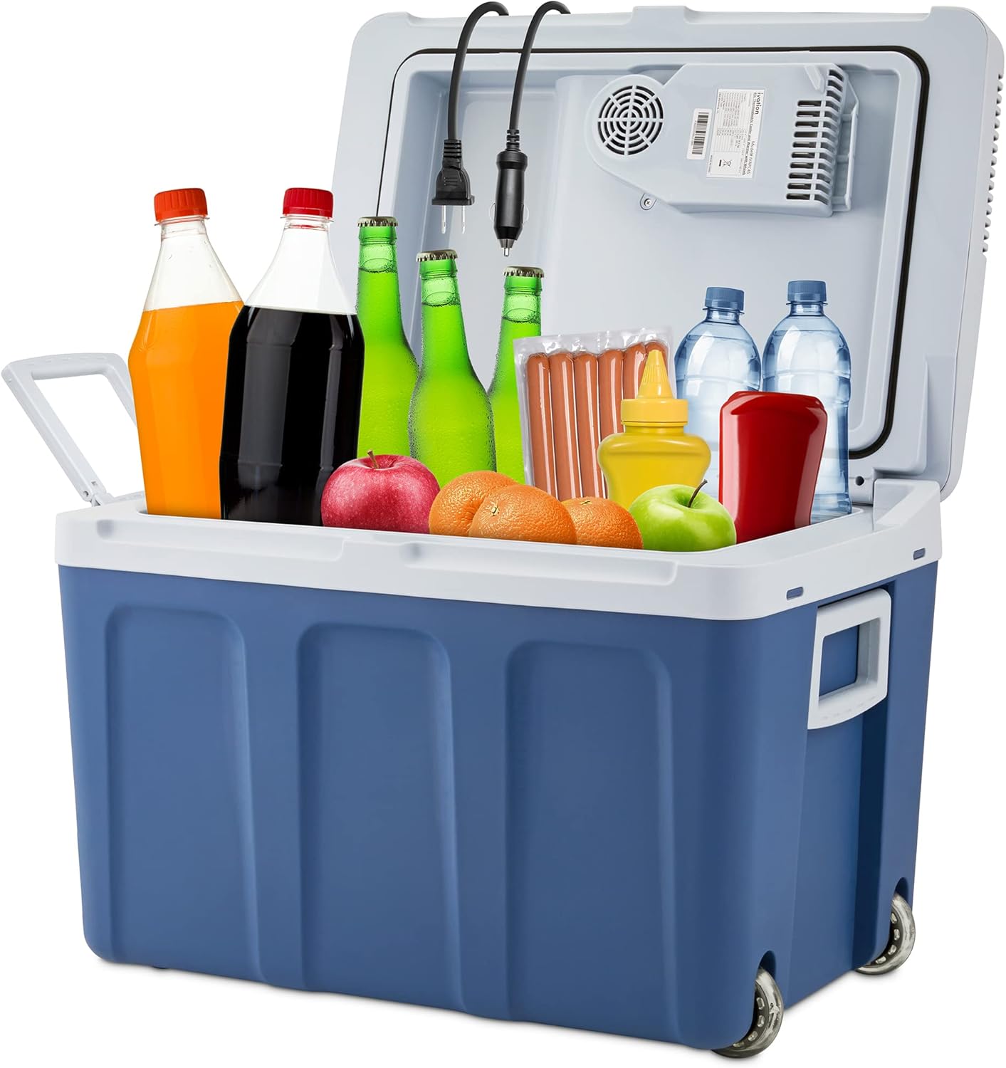 48Qt Electric Cooler/Warmer (45L) with Wheels/Handle - 12V Car/110V Home for Camping/Travel