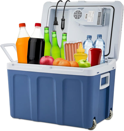 48Qt Electric Cooler/Warmer (45L) with Wheels/Handle - 12V Car/110V Home for Camping/Travel