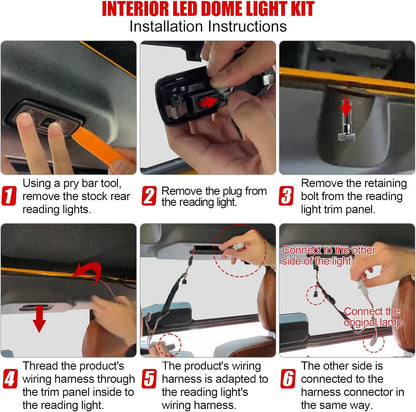 4-PCS LED Interior Dome Light Kit for 2021-2024 Ford Bronco 2/4-Door (Excludes Sport)