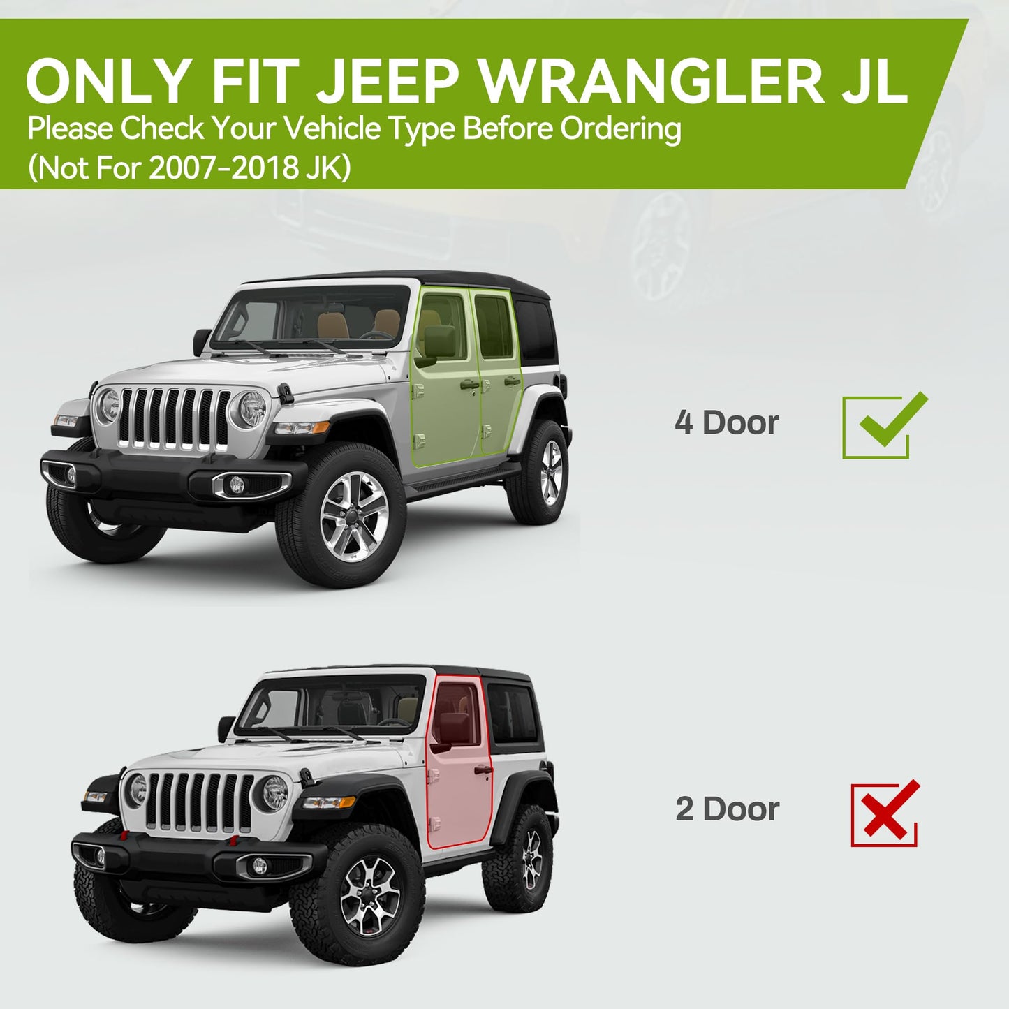 6" OE Style Running Boards for 2018-2026 Jeep Wrangler JL 4-Door - Black