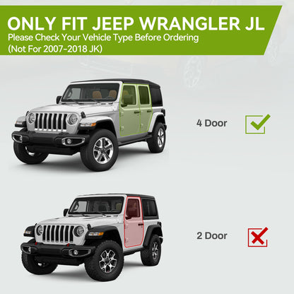 6" OE Style Running Boards for 2018-2026 Jeep Wrangler JL 4-Door - Black