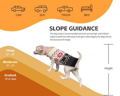 PawStep Foldable Pet Ramp - Poly Grass Non-Slip Surface, Lightweight for Cars/SUVs/Beds/Couches