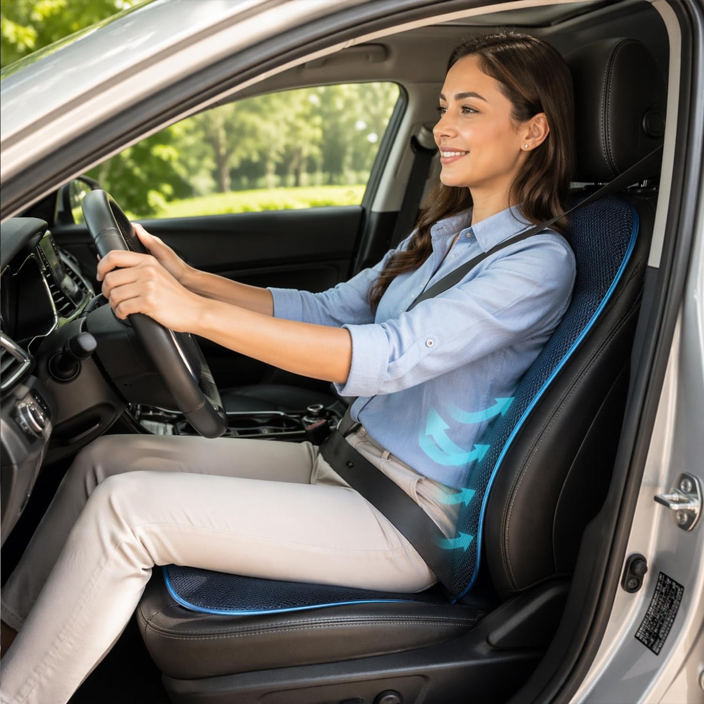 Cooling Car Seat Cushion - Black, Adjustable Temperature