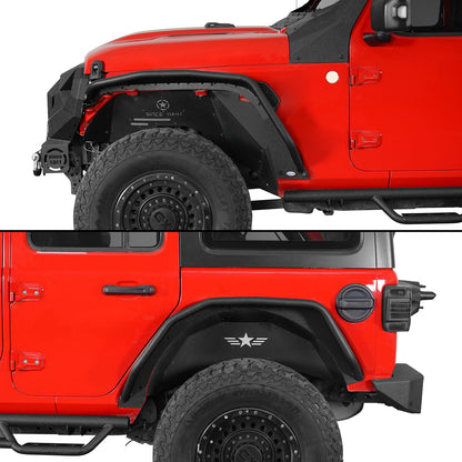 JL High Clearance Steel Fender Flares with Lights for Jeep Wrangler