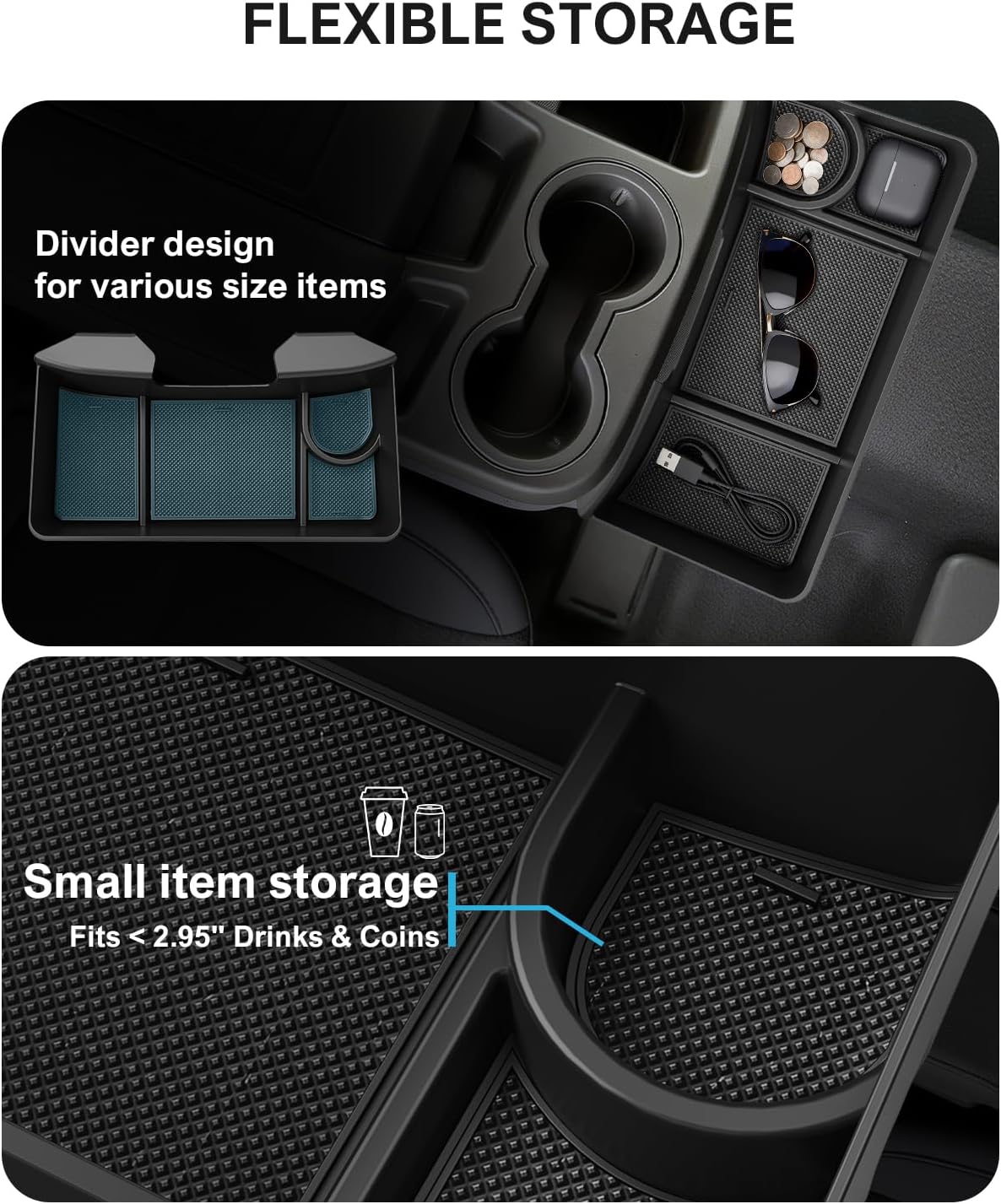 Hanging Console Organizer Box for 2019-2026 Chevy/GMC 1500 & HD (Split-Bench Seat Only) - Multi-Compartment