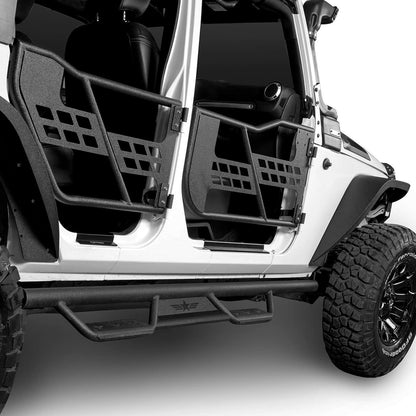 Solid Steel Running Boards for 2007-2018 Jeep Wrangler JKU 4-Door