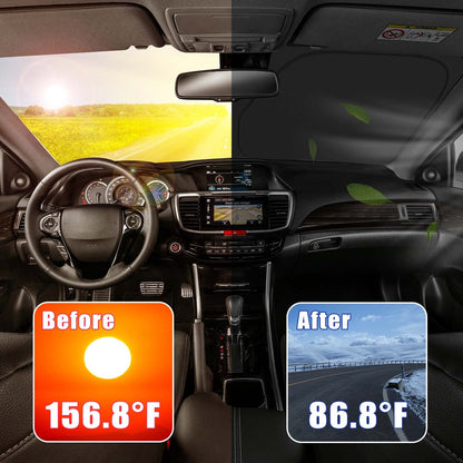 American Flag Windshield Sun Shade for Jeep Wrangler & Gladiator (4-Layer Coating with Pouch)