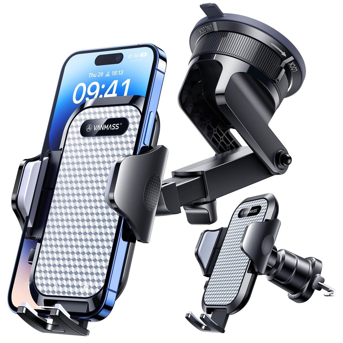 Strong Suction Car Phone Mount for Dashboard Vent