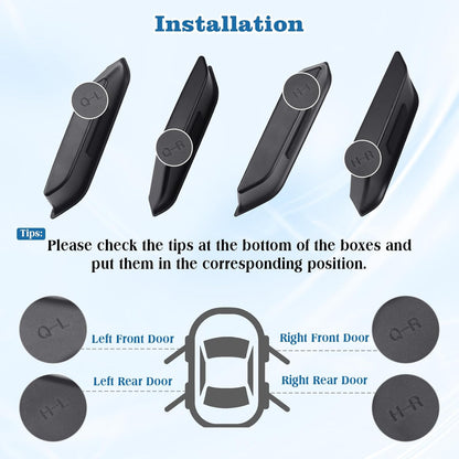 4-PCS Door Handle Storage Box for 2021-2025 Ford Bronco 4-Door (Black)