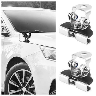 2-PCS Adjustable LED Light Bar Brackets for Hood/Grill - Universal for Car/Truck/SUV (Black)