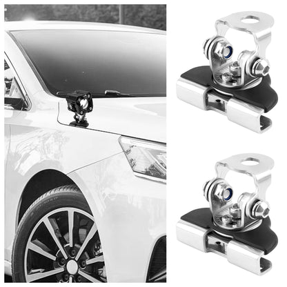 2-PCS Adjustable LED Light Bar Brackets for Hood/Grill - Universal for Car/Truck/SUV (Black)
