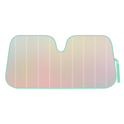 Iridescent Matte White Sunshade (58"x27") for Car/Truck/SUV - UV Block & Accordion Fold