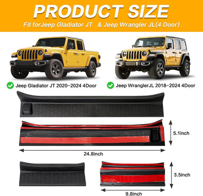 4-PCS Door Sill Guards for Jeep Wrangler JL (2018-2025) & Gladiator JT (2020-2024)