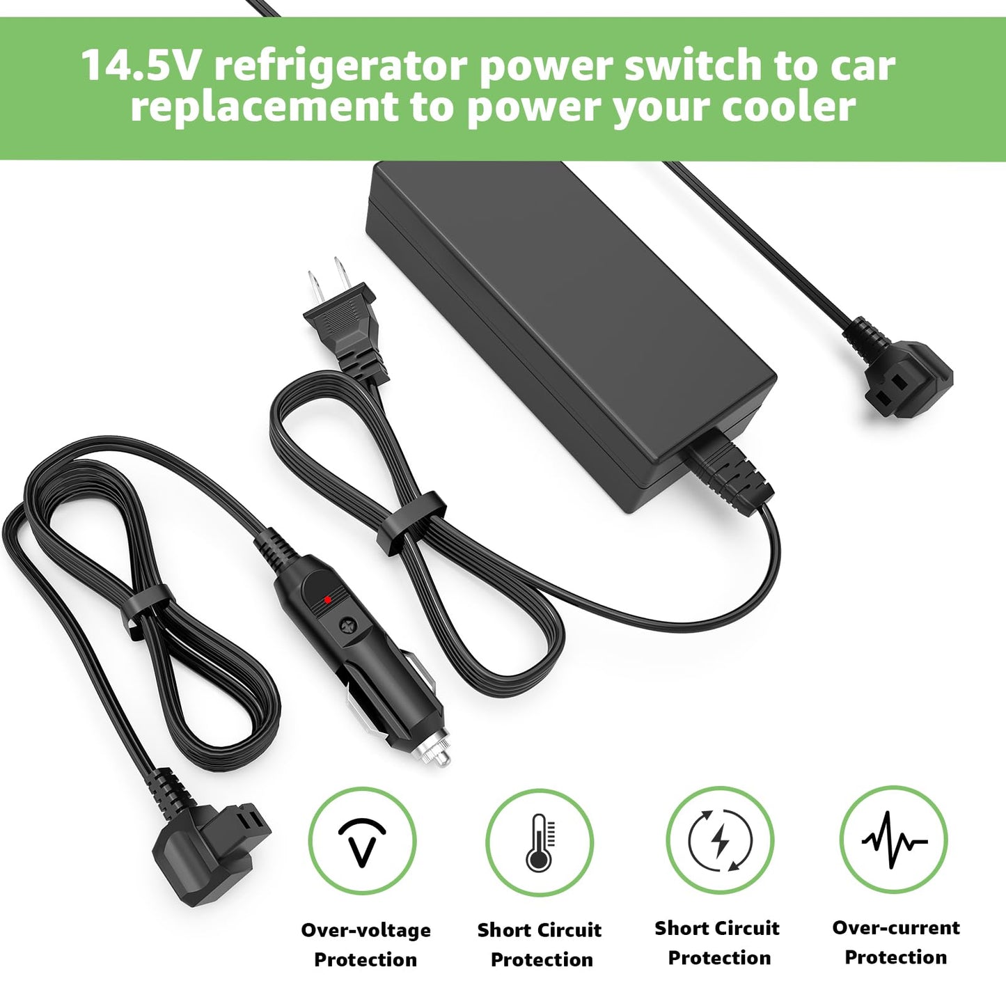 12V/24V Car Fridge Power Cord for Portable Refrigerators