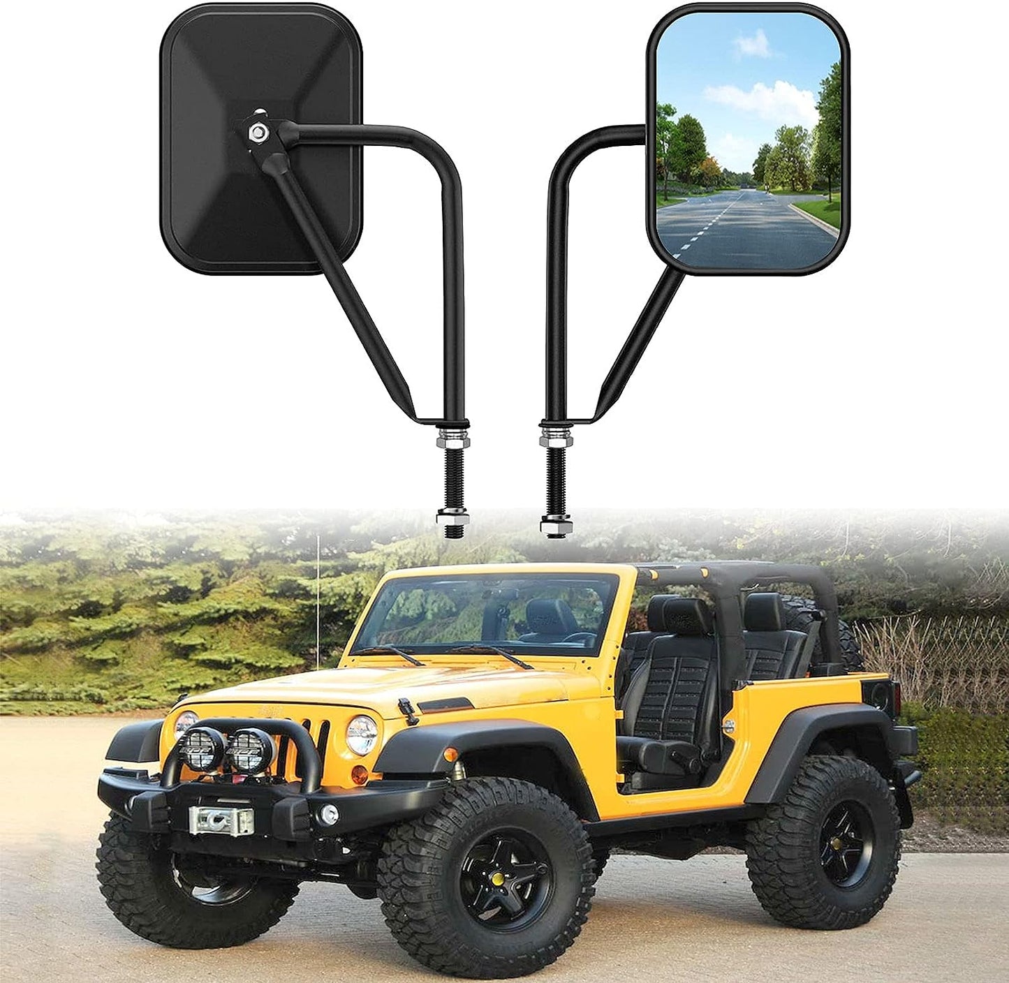 Door Off Mirror Compatible with Jeep Wrangler JK JL & Unlimited - OHMU