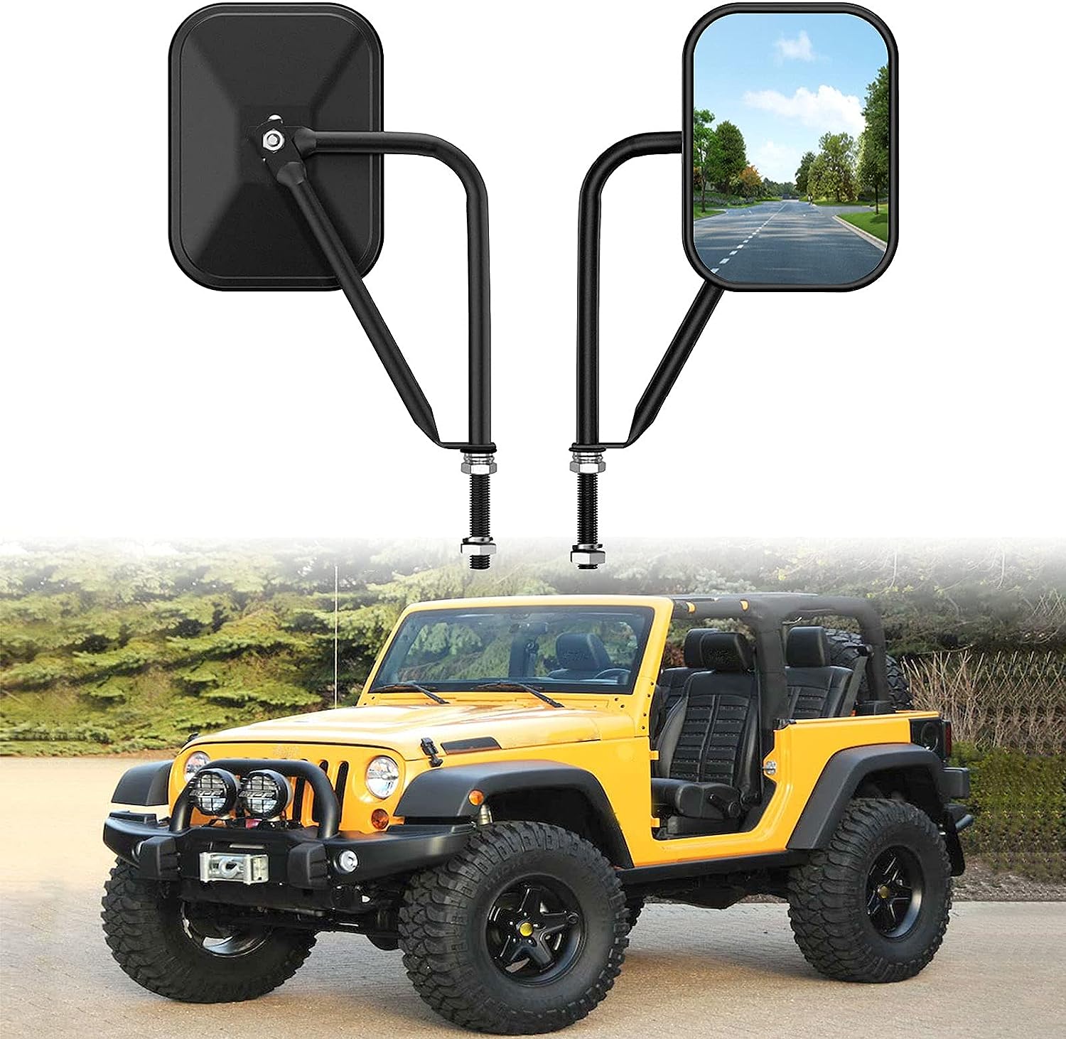 Door Off Mirror Compatible with Jeep Wrangler JK JL & Unlimited - OHMU