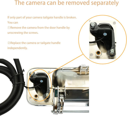 Tailgate Handle Backup Camera for 2007-2014 Chevy/GMC HD/1500 - 170° View, Waterproof