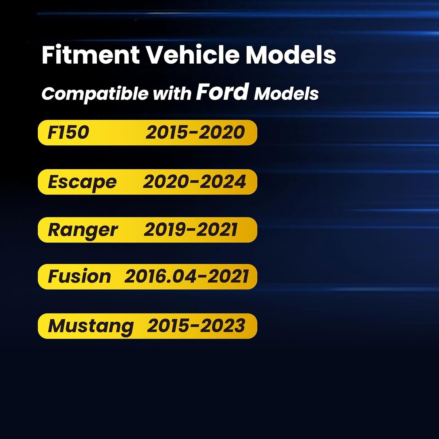 315Mhz Pre-Programmed TPMS,Compatible with:Ford F150,F-150 2015-2020/ Escape 2020-2024/ Fusion 2016-2021/ Mustang 2015-2023/ Ranger 2019-2021,Tire Pressure Monitoring Sensor OE# F2GZ1A189A(Set of 4)