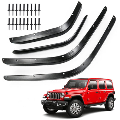 Jeep Wrangler JL/JLU Wide Flat Fender Flares (4-Piece)