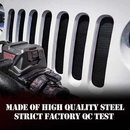 2007-2018 Jeep JK/JKU Front Grille Mesh Insert - Matte Black Aluminum