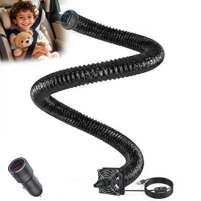 Car AC Vent Extender with USB Fan for Backseat