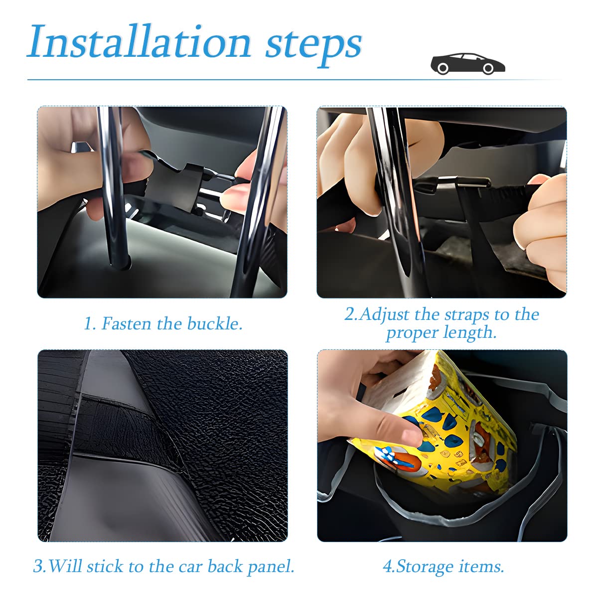 Collapsible Trunk Organizer with 4 Pockets - Hanging Design for SUV/Truck/MPV