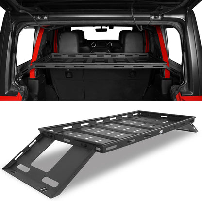 Rear Trunk Cargo Rack for 2007-2026 Jeep Wrangler JK/JL 4-Door Hardtops - Sturdy Steel Shelf