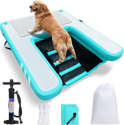 Inflatable Large Dog Water Ramp Float Floating Ramp-Swimming Pets Up to 200 Pounds