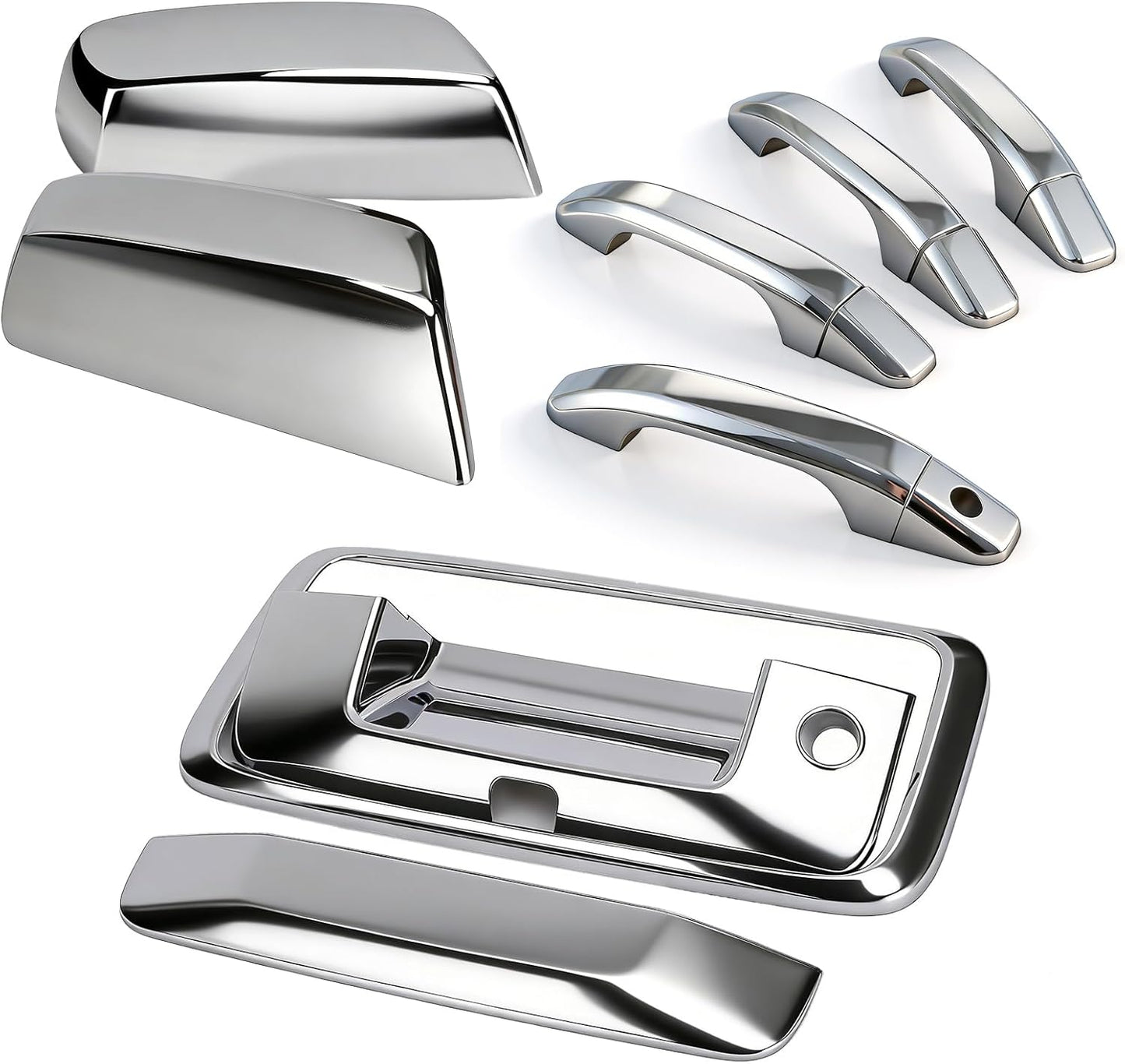 Chrome Handle + Mirror + Tailgate Cover Kit for 2014-2018 Chevy/GMC 1500/2500/3500 (Excludes Tow Mirror)