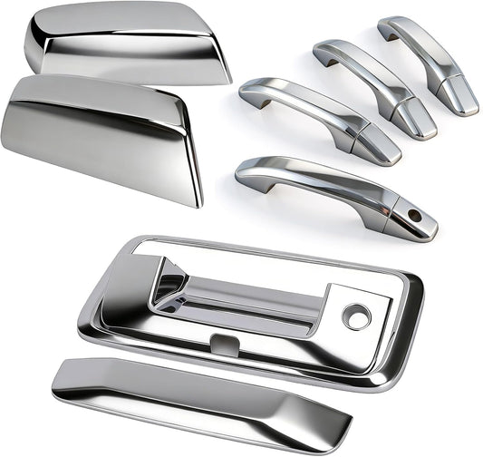 Chrome Handle + Mirror + Tailgate Cover Kit for 2014-2018 Chevy/GMC 1500/2500/3500 (Excludes Tow Mirror)