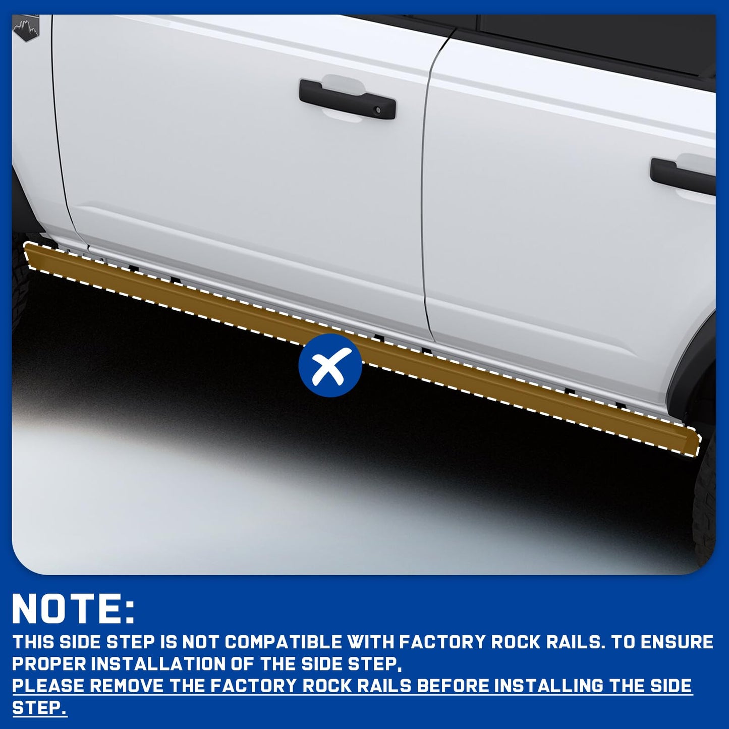 Two-Stair Heavy-Duty Running Boards for 2021-2026 Ford Bronco 4-Door - Rock Slider Nerf Bars
