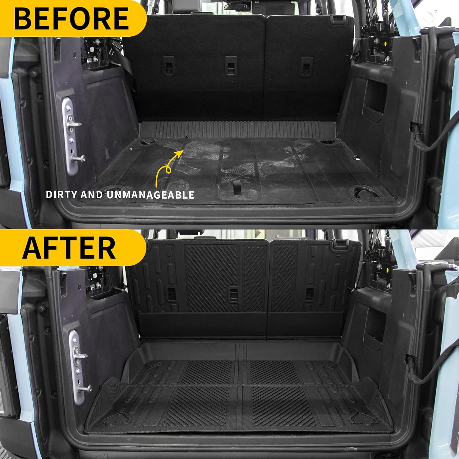 Floor Mats Compatible with 2021 2022 2023 2024 Ford Bronco - OHMU