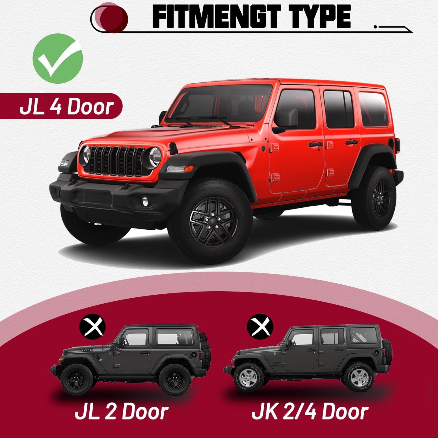JL 4-Door OE Style Matte Black Running Boards