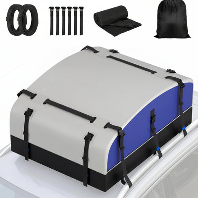 21ft³ Rooftop Cargo Carrier - Waterproof 840D PVC, Anti-Slip Mat, 6 Door Hooks, Storage Bag