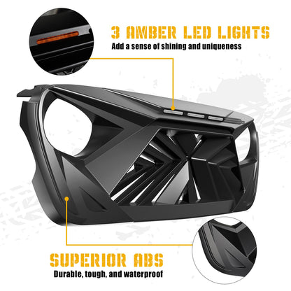 Jeep Wrangler JL JT Grille with Amber LED Lights