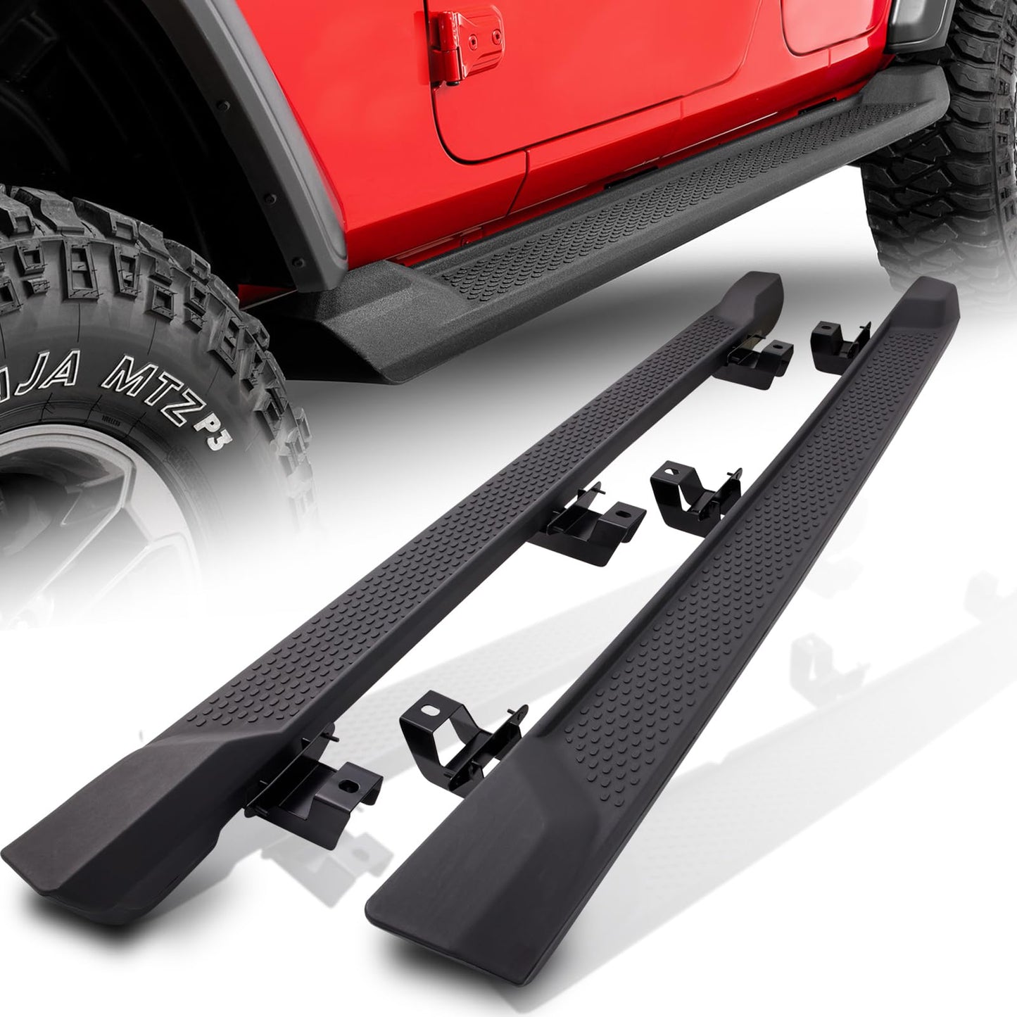 JL 4-Door OE Style Matte Black Running Boards