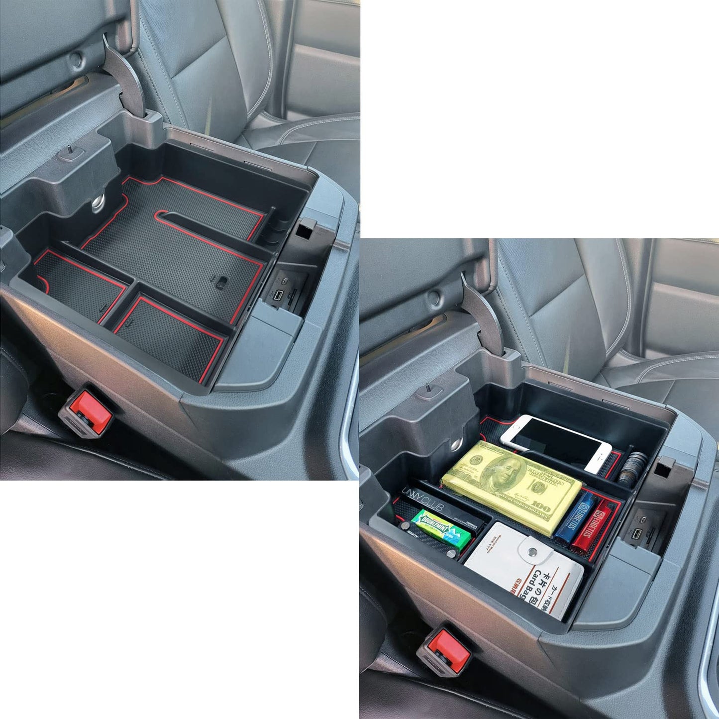 Center Console Organizer Tray for 2019-2023 Chevy/GMC 1500 & HD (Full Console/Bucket Seats Only) - Black