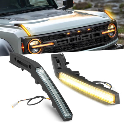 Bronco Trail Sight LED Hood Light, Aluminum, Turn Signal