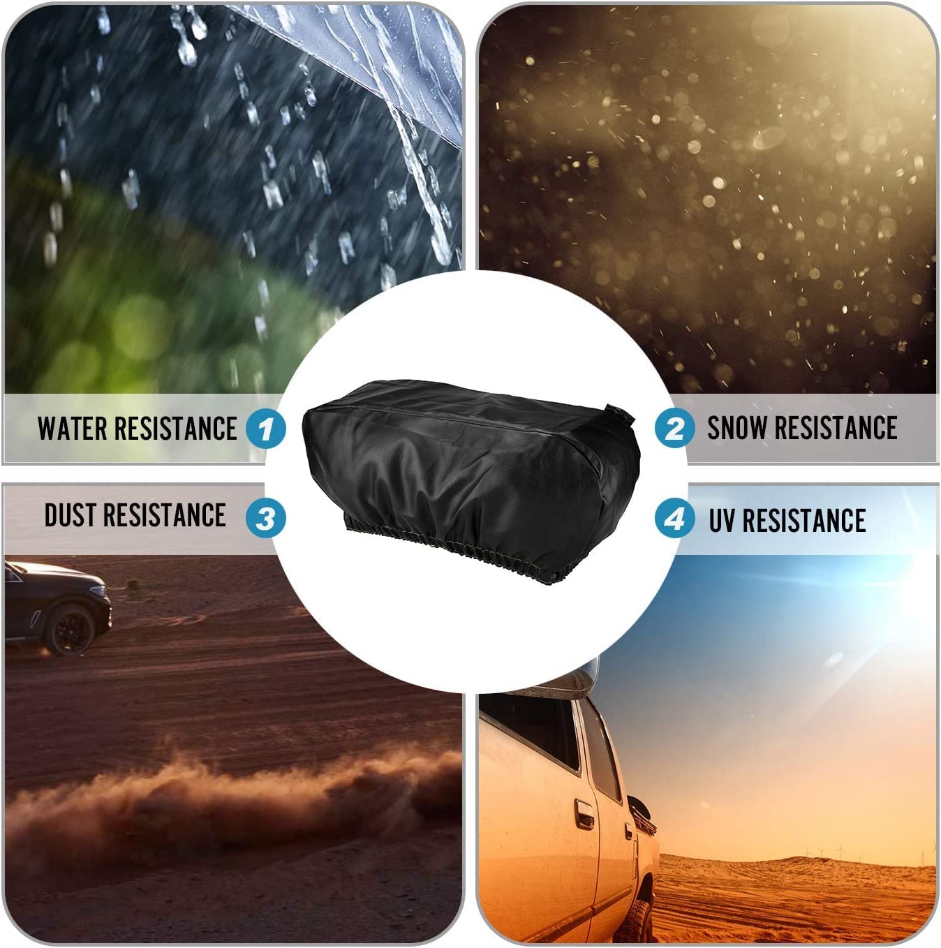 Heavy Duty Winch Cover - Waterproof & Dustproof for 8500-17500 lb Winches (Black)（1pcs）