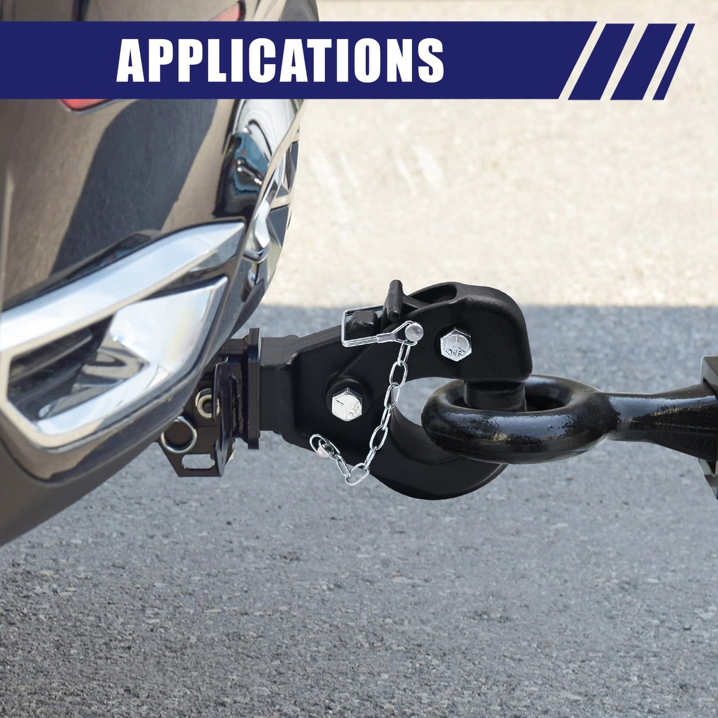 Pintle Hitch (15 ton / 33,000 lb) - Black Powder Coat for 2" Receiver