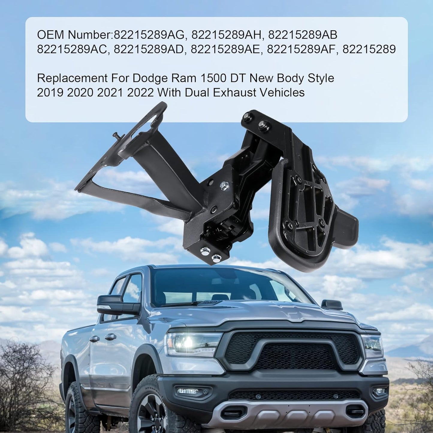 Retractable Rear Bumper Step for 2019-2022 Ram 1500 DT (Dual Exhaust) - Replaces 82215289AG/AH