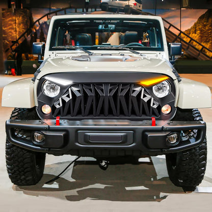 Matte Black Front Grill for Jeep Wrangler JK JKU