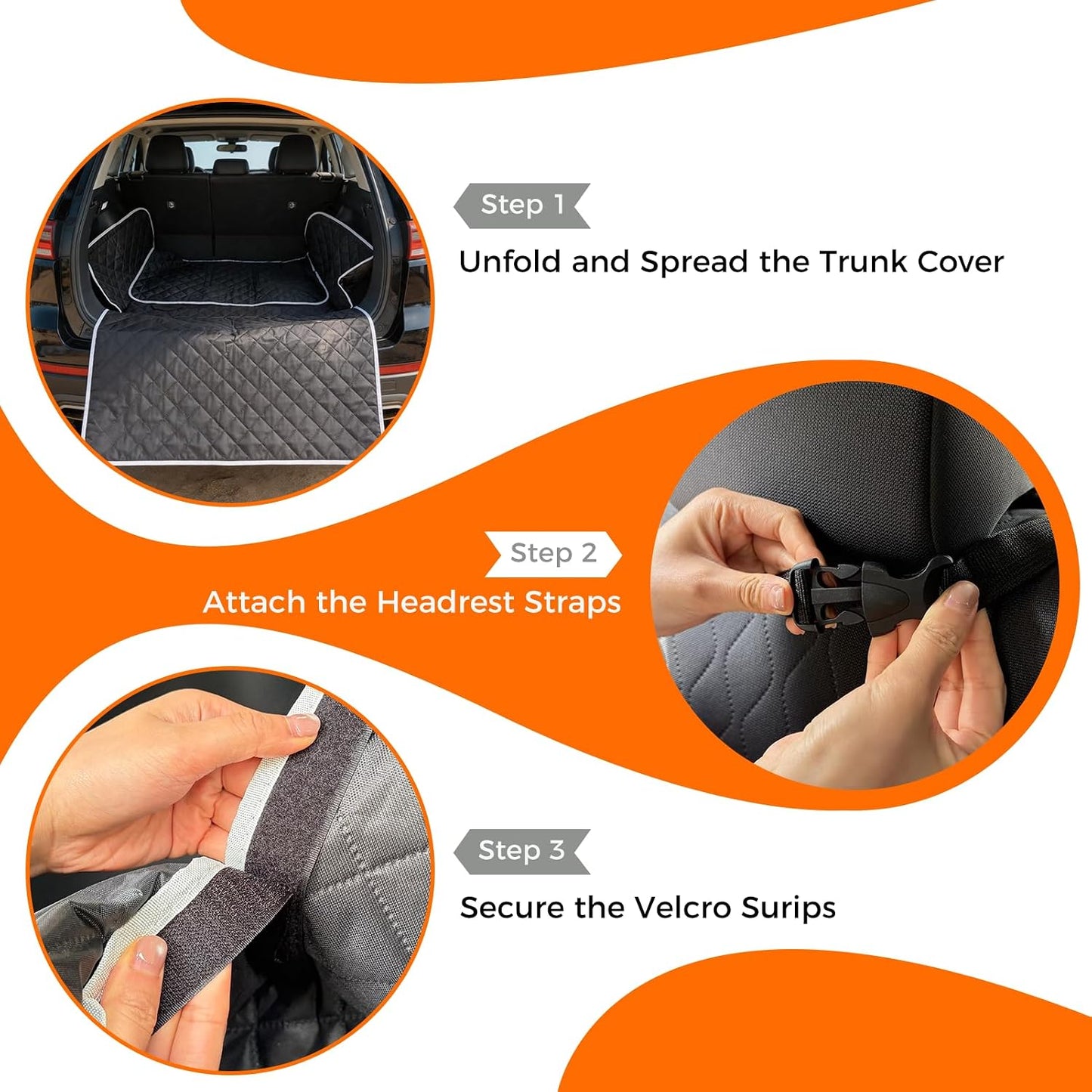 Waterproof SUV Cargo Liner for Dogs - Large Universal Fit w/Side Walls, Bumper Flap, Scratchproof for Sedan/Van