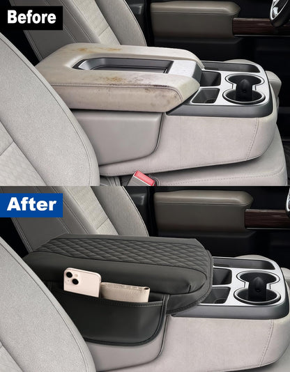 Thickened Console Cover (1.2") for 2019-2025 Chevy/GMC Trucks & SUVs (Bucket Seats) - 2 Pockets