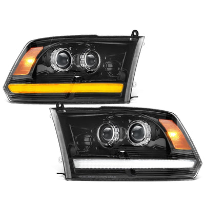 Full LED Projector Headlights for 2009-2018 Ram 1500/2500/3500 - Sequential DRL/Turn, DOT Approved