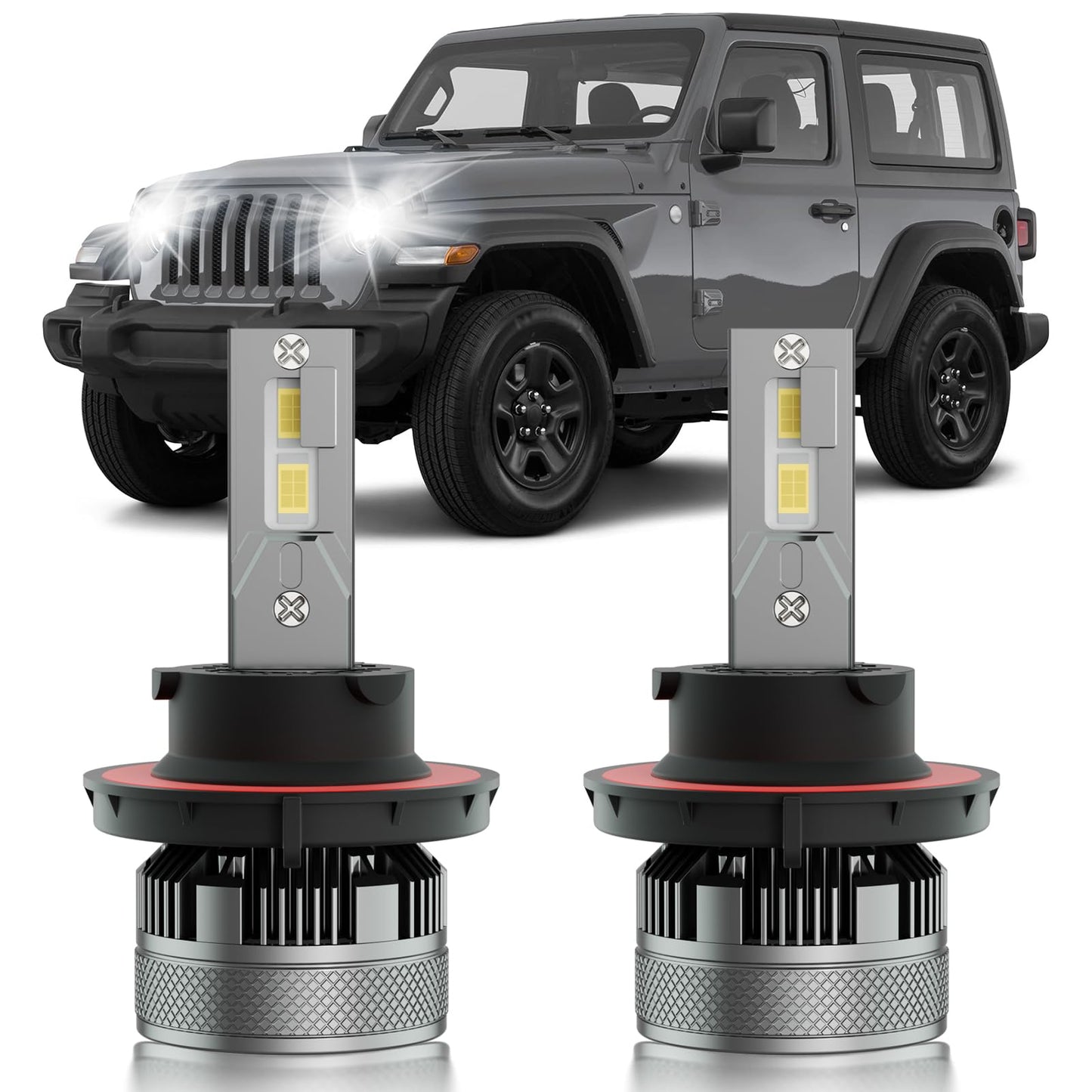 Jeep Wrangler JL/JLU LED Headlights, Bright White Plug & Play (2-Pack)