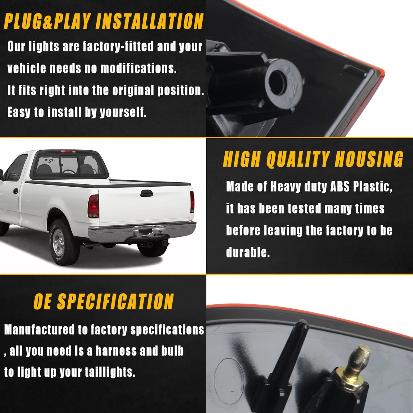 Boine Tail Light Compatible With 1997-2003 Ford F150 1999-2007 F250 F350 F450 F550 Super Duty Driver and Passenger Side Rear Light Brake Lamps