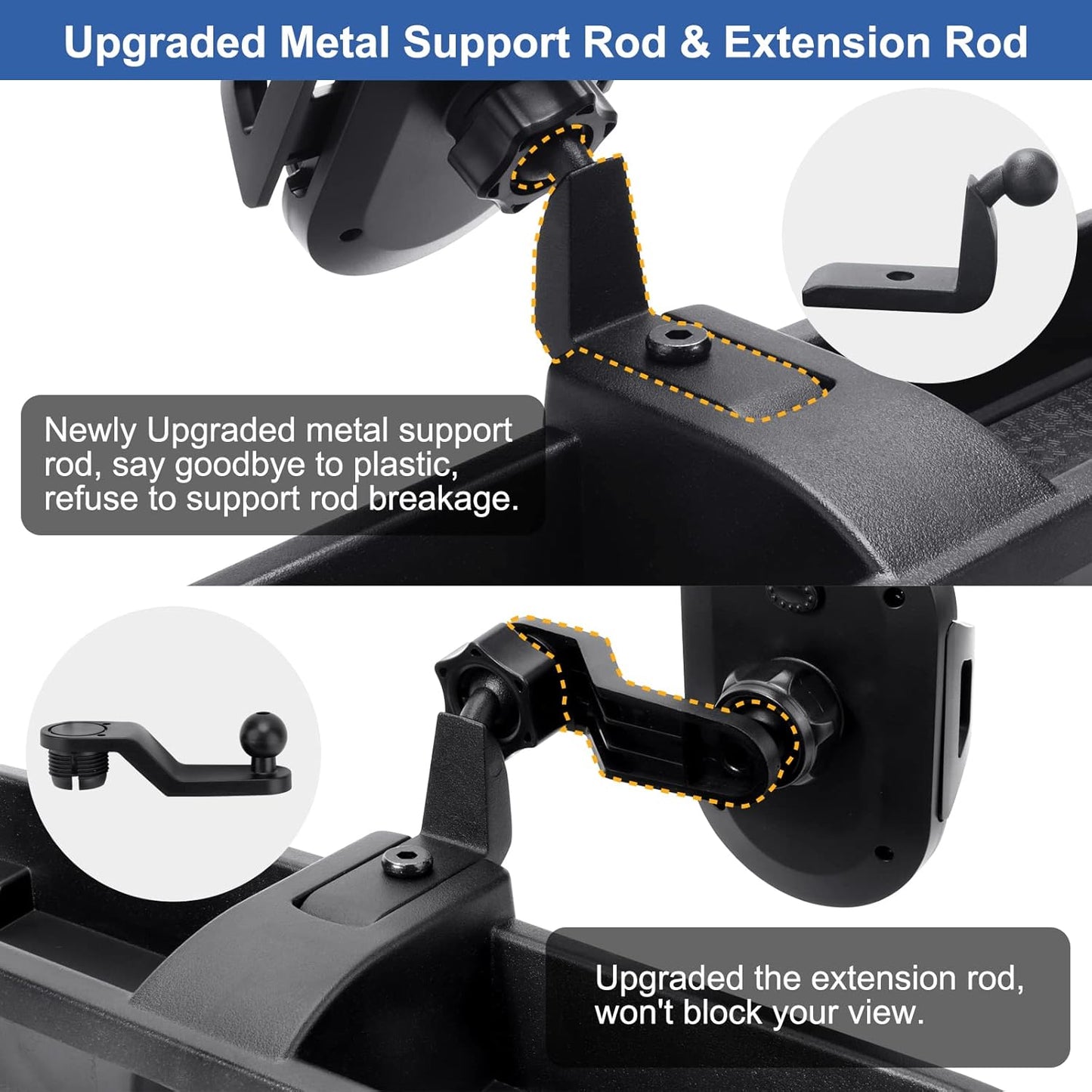Upgraded Phone Mount for 2018 2019 2020 2021 2022 2023 Jeep Wrangler JL JLU & Gladiator JT, Multi-Mount Phone Holder Dash Tray System Kit with Extension Arm Metal Rod Don't for Oil-Electric 4xe